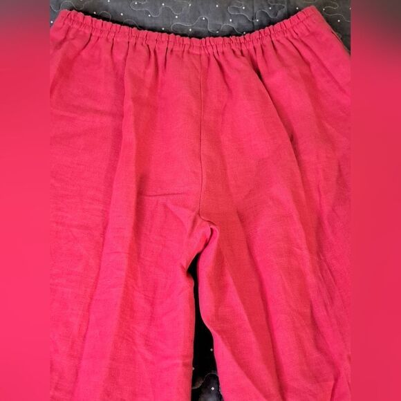 Kim Rogers pink 100% linen pants size medium petite - Picture 4 of 5